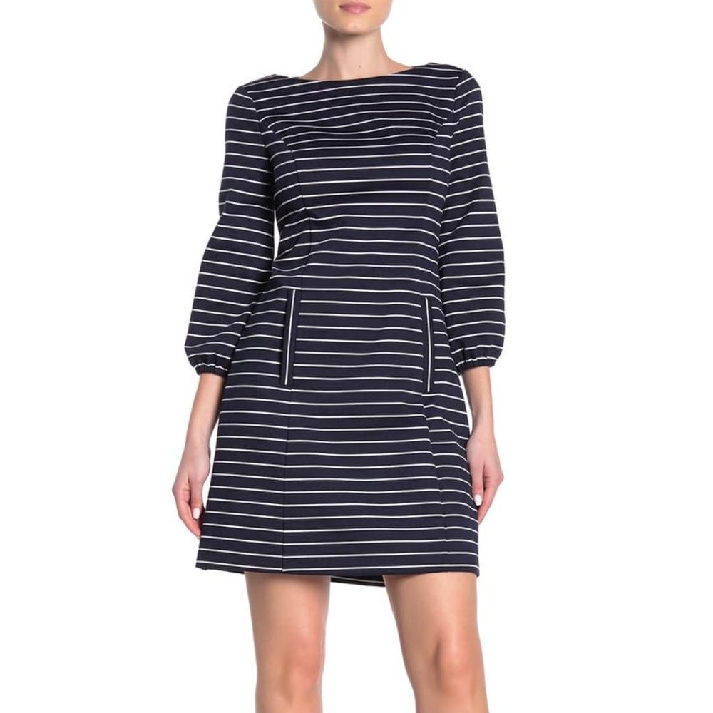 Eliza J Long Sleeve Cut-Out Shift Dress